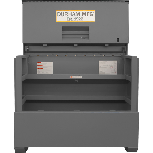 Durham Manufacturing JSCPB-316050-94T-D720 Boîte de rangement pour le chantier, style piano, 60-1/2" la x 34-3/4" p x 49-3/8" h, Gris