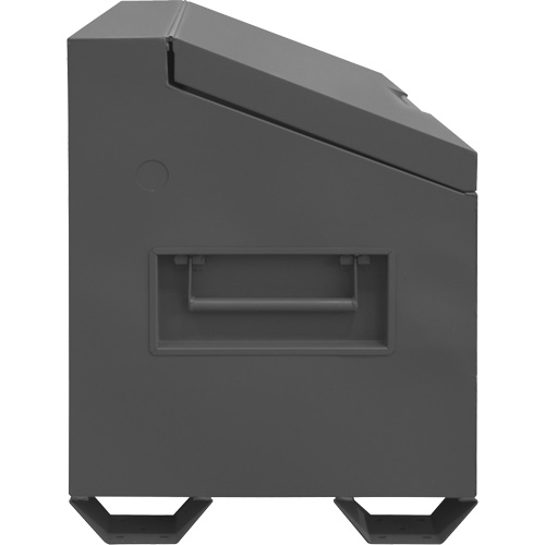 Durham Manufacturing JSCSL-306040-94T-D720 Boîte de rangement &agrave; couvercle inclin&eacute; pour le chantier, 60" x 30" x 39-3/8", Acier, Gris