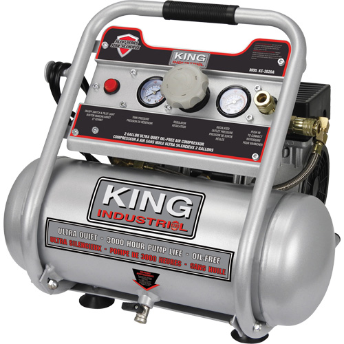 King Canada KC-2020A Compresseur &agrave; air sans huile, &eacute;lectrique, 2 gal. (2,4 gal. US), 125 PSI, 120/1 V