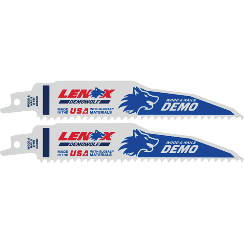 Lenox 205126066R Demolition Reciprocating Saw Blade, Bi-Metal, 6 TPI, 6" L x 1" W