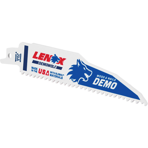 Lenox 205126066R Demolition Reciprocating Saw Blade, Bi-Metal, 6 TPI, 6" L x 1" W
