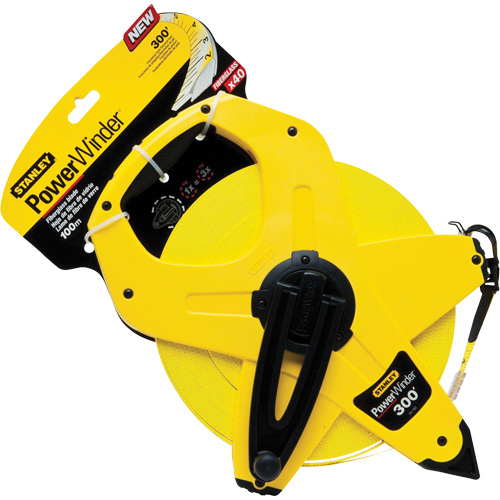 Stanley Tools 34-762 PowerWinder&reg; Long Tape Measure, 1/2" x 300', Imperial Graduations