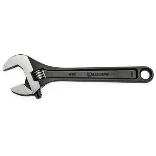 Crescent AT28BK Adjustable Wrench, 8" L, 1-1/8" Max Width, Black Oxide