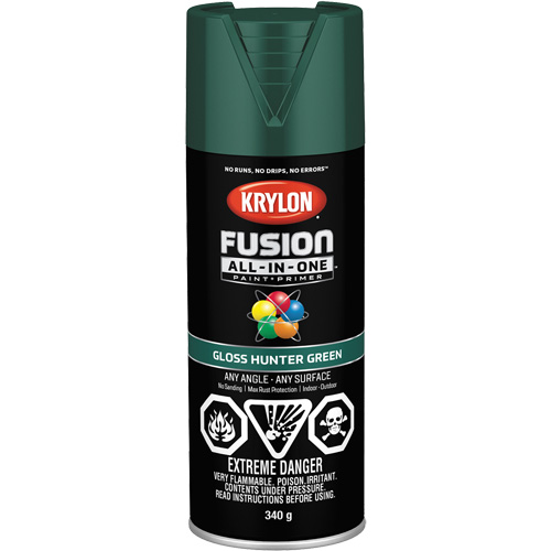 Krylon Industrial 427890007 Peinture &agrave; pulv&eacute;riser tout en un Fusion, Vert chasseur, Brillant, 12 oz, Canette a&eacute;rosol