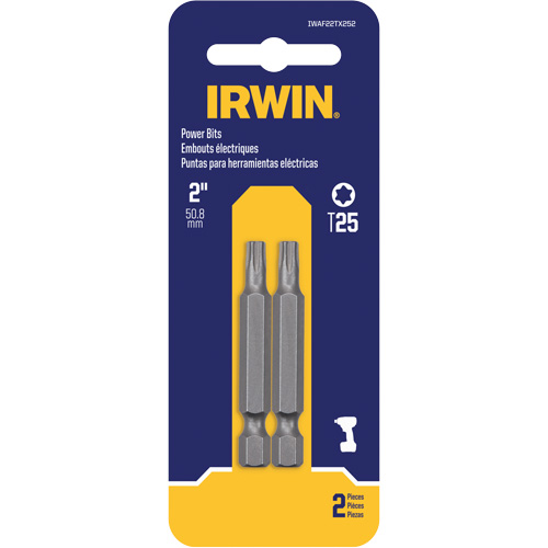Irwin IWAF22TX252 Power Bits, Torx, T-25 Tip, 1/4" Drive Size, 1-15/16" Length