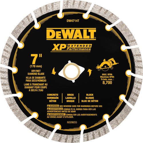 DEWALT DW4714T Lame de diamant segment&eacute;e XP Turbo