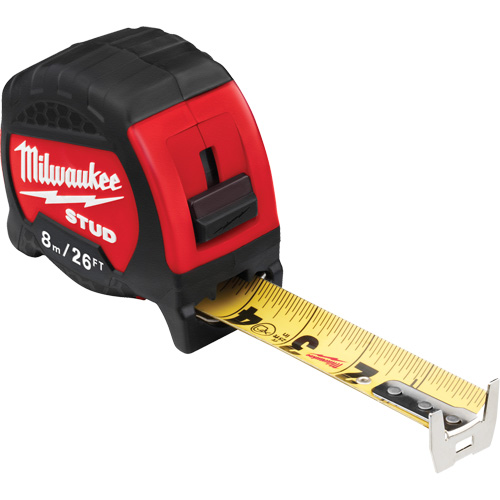 Milwaukee 48-22-9726 Ruban &agrave; mesurer Stud, 1-5/16"/33 mm x 26'/8 m, Marques de goujon Imp&eacute;rial & m&eacute;trique