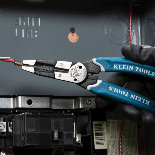Klein Tools K12065CR Klein-Kurve&reg; Heavy-Duty Wire Stripper, Cutter & Crimper Multi-Tool, 8-1/4" L, 8 - 20 AWG