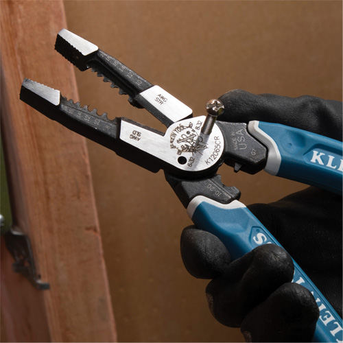 Klein Tools K12065CR Klein-Kurve&reg; Heavy-Duty Wire Stripper, Cutter & Crimper Multi-Tool, 8-1/4" L, 8 - 20 AWG