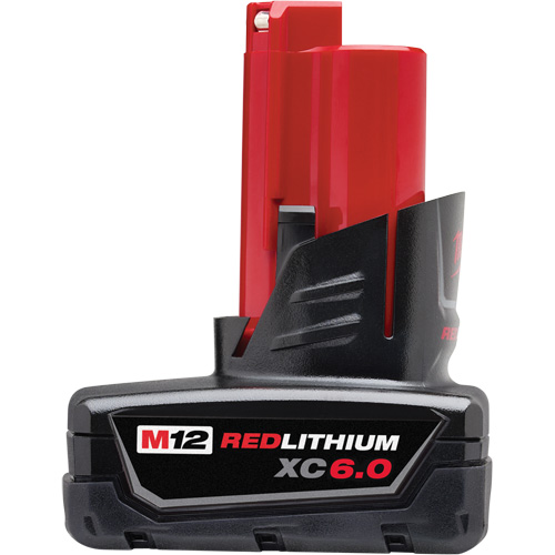 Milwaukee 48-11-2460 M12 Redlithium XC6.0 Battery, Lithium-Ion, 12 V, 6 Ah