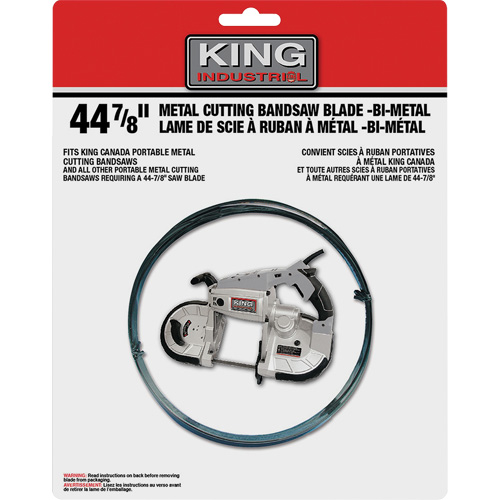 King Canada KBB-8376-BM-1418 Band Saw Blade, Bi-Metal, 44-7/8" L x 1/2" W x 0.02" Thick, 14-18 TPI