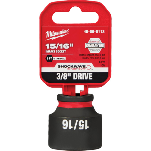 Milwaukee 49-66-6113 Shockwave Impact Duty Socket, Power, 15/16", 3/8" Drive, 6 Points