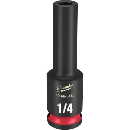 Milwaukee 49-66-6115 Shockwave Impact Duty Socket, Power, 1/4", 3/8" Drive, 6 Points, Deep