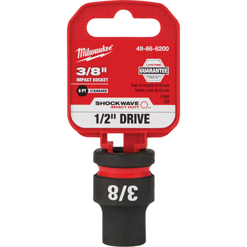 Milwaukee 49-66-6200 Douille Shockwave Impact Duty, Puissance, 3/8", Prise 1/2", 6 pans