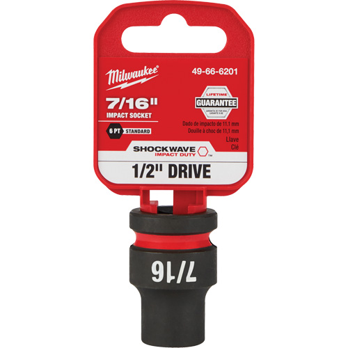 Milwaukee 49-66-6201 Shockwave Impact Duty Socket, Power, 7/16", 1/2" Drive, 6 Points
