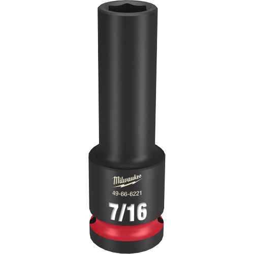 Milwaukee 49-66-6221 Shockwave Impact Duty Socket, Power, 7/16", 1/2" Drive, 6 Points, Deep