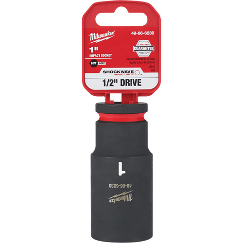 Milwaukee 49-66-6230 Shockwave Impact Duty Socket, Power, 1", 1/2" Drive, 6 Points, Deep