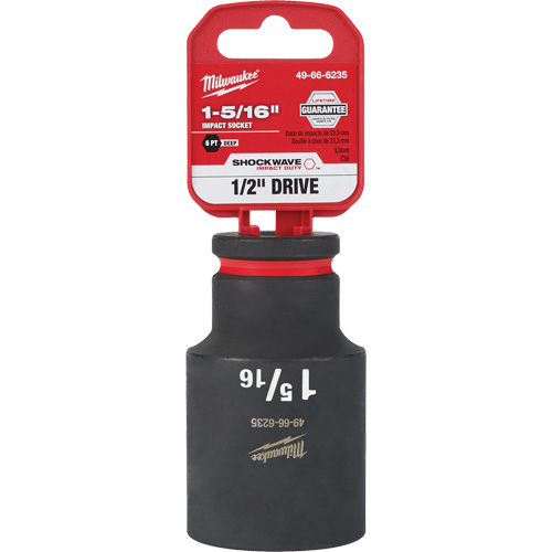 Milwaukee 49-66-6235 Douille Shockwave Impact Duty, Puissance, 1-5/16", Prise 1/2", 6 pans, Profond