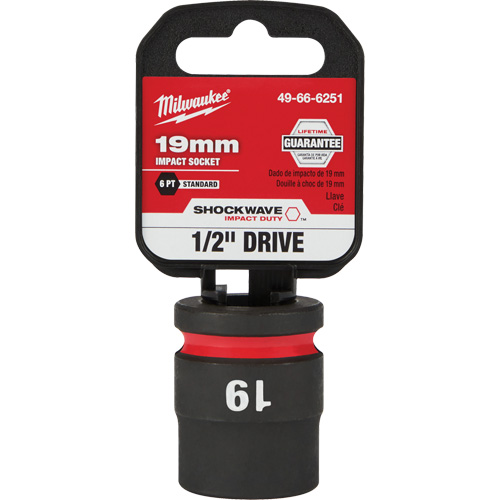 Milwaukee 49-66-6251 Douille Shockwave Impact Duty, Puissance, 19 mm, Prise 1/2", 6 pans