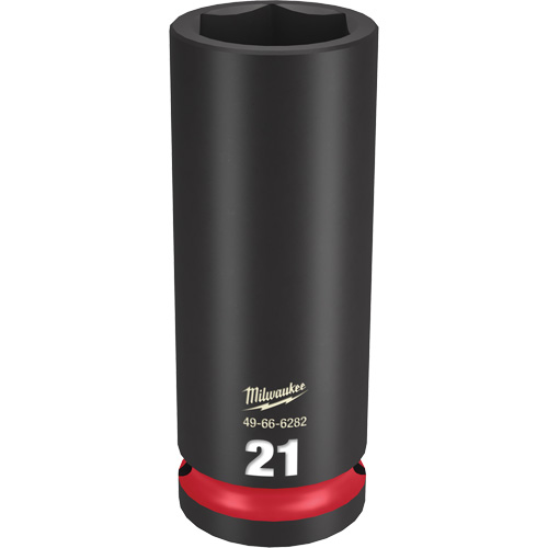 Milwaukee 49-66-6282 Shockwave Impact Duty Socket, Power, 21 mm, 1/2" Drive, 6 Points, Deep