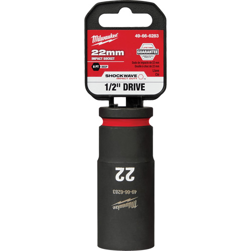 Milwaukee 49-66-6283 Douille Shockwave Impact Duty, Puissance, 22 mm, Prise 1/2", 6 pans, Profond