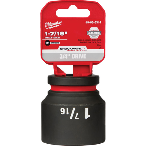 Milwaukee 49-66-6314 Douille Shockwave Impact Duty, Puissance, 1-7/16", Prise 3/4", 6 pans