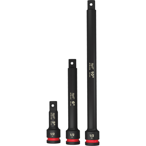 Milwaukee 49-66-6715 Shockwave Impact Duty Socket Extension Set, Impact, 1/2" Drive, 3"/6"/10" L
