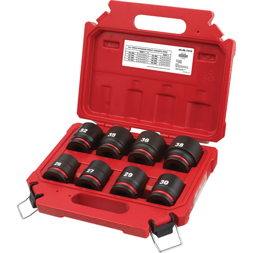 Milwaukee 49-66-7019 Shockwave Impact Duty Metric 6 Point Socket Set, 8 Pcs, Impact, 3/4" Drive Size