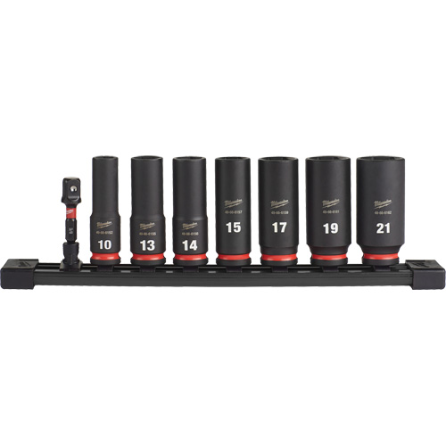 Milwaukee 49-66-7021 Shockwave Impact Duty Metric 6 Point Socket Set, 8 Pcs, Impact, 3/8" Drive Size, Deep