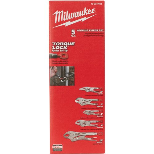 Milwaukee 48-22-3695 Torque Lock Locking Pliers Kit, 5 Pieces