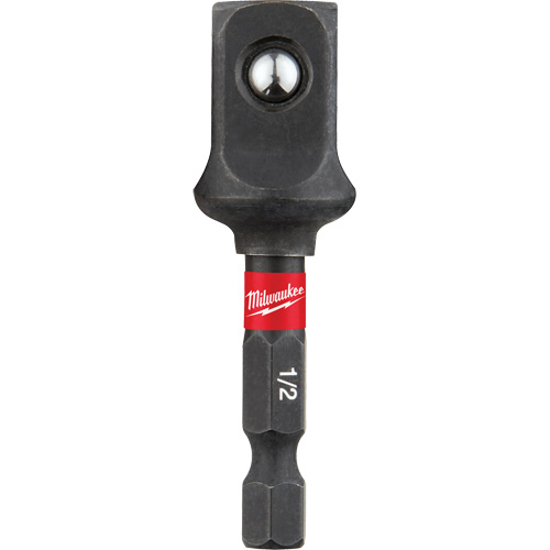 Milwaukee 48-32-5034 Shockwave Impact Socket Adapter, 1/4" Drive Size, 1/2" Male Size, Ball, 2" L