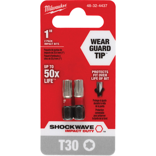 Milwaukee 48-32-4437 Embout de tournevis Shockwave Impact Duty, Torx, T-30, Prise 1/4"