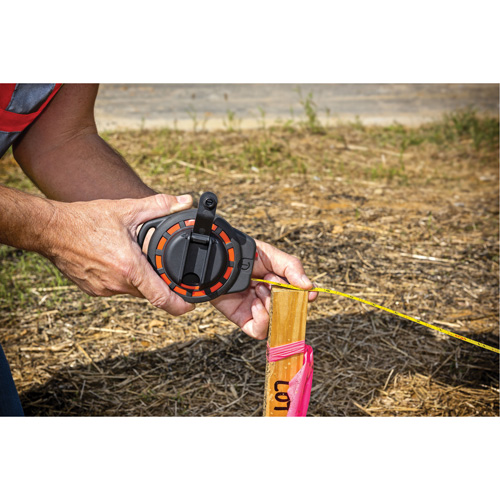 Lufkin By Crescent ST100-07 Steel Construction Long Tape Measure, 3/8" x 100', 1/8"/1 mm Graduations