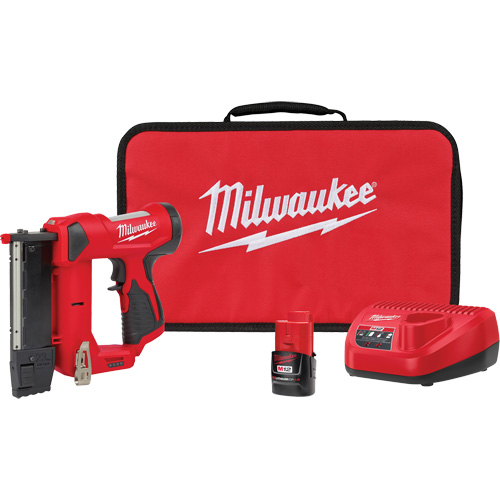 Milwaukee 2540-21 M12 23 Gauge Pin Nailer Kit, 12 V, Lithium-Ion