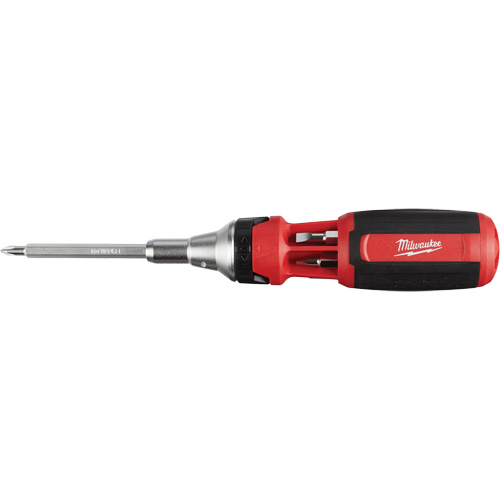 Milwaukee 48-22-2322 Tournevis &agrave; rochet 9 en 1 avec embouts multiples &agrave; carr&eacute; conducteur, 9-1/10" lo, Prise Coussin&eacute;e