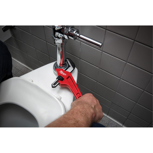 Milwaukee 48-22-7171 Cl&eacute; &agrave; tuyau hexagonale coud&eacute;e en acier, Cap des m&acirc;choires 2-5/8", Longueur 10-1/2", Fini Rev&ecirc;tement en poudre, Prise Ergonomique