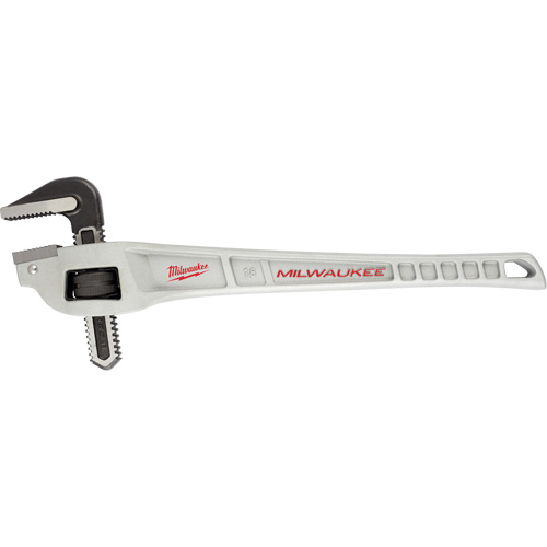 Milwaukee 48-22-7185 Cl&eacute; &agrave; tuyau coud&eacute;e en aluminium, Cap des m&acirc;choires 2", Longueur 18", Fini Rev&ecirc;tement en poudre, Prise Ergonomique