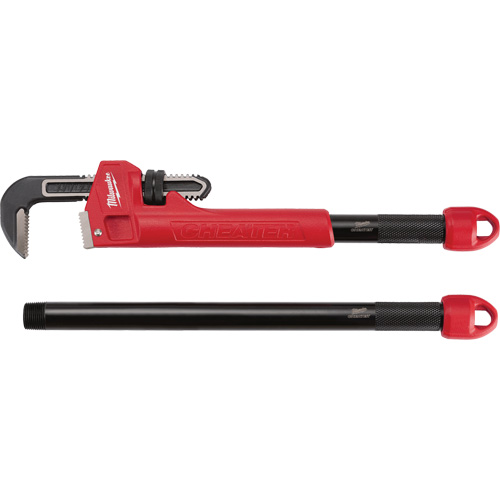Milwaukee 48-22-7314 Cl&eacute; &agrave; tuyau adaptable Cheater, Cap des m&acirc;choires 2-1/2", Longueur 18"/24"/10", Fini Rev&ecirc;tement en poudre, Prise Ergonomique