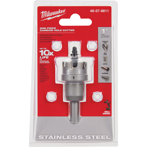 Milwaukee 49-57-8611 Scies-cloches au carbure monobloc, 1", Profondeur de la coupe de 3/16"