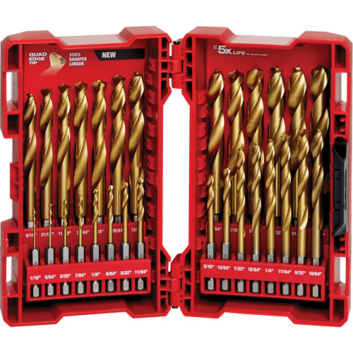Milwaukee 48-89-4672 Shockwave Red Helix Drill Bit Set, 29 Pieces, Titanium
