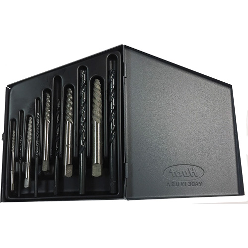 Drillco 9000EDS Drillco&reg; Screw Extractor Set with Drills, Carbide, 10 Pieces
