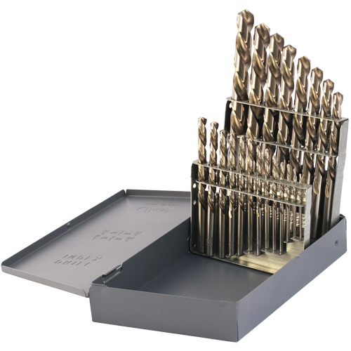 Walter Surface Technologies 200LH21V DRILLCO USA Left-Hand Jobber Length Drill Bit Set, 21 Pieces, High Speed Steel