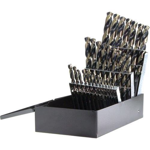 Walter Surface Technologies 400F29 DRILLCO Jobber Length Drill Bit Set, 29 Pieces, High Speed Steel