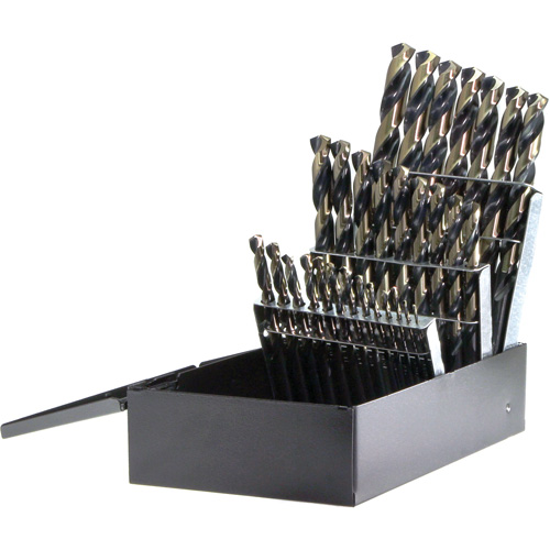 Walter Surface Technologies 400HDE29 DRILLCO Heavy-Duty Jobber Length Drill Bit Set, 29 Pieces, High Speed Steel