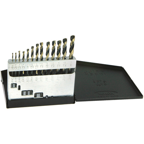 Walter Surface Technologies 400N13 DRILLCO Nitro Heavy-Duty Jobber Length Drill Bit Set, 13 Pieces, High Speed Steel