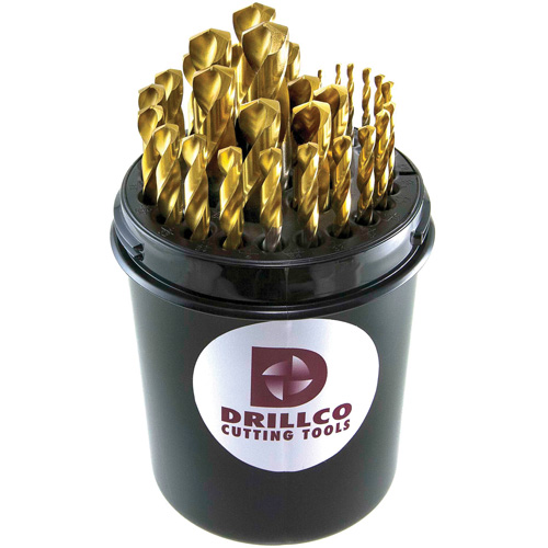 Walter Surface Technologies 450TW29 DRILLCO TiN Tipped Jobber Length Drill Bit Set, 29 Pieces, High Speed Steel