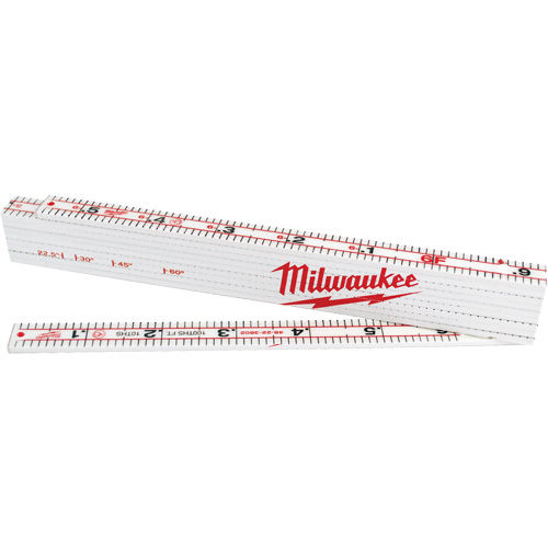 Milwaukee 48-22-3802 R&egrave;gle pliante d'ing&eacute;nieur, 78" lo, Composite, Graduations de 1/100"