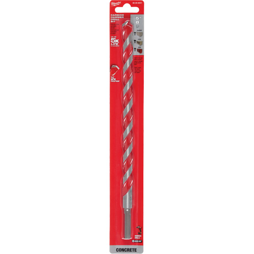 Milwaukee 48-20-9041 Hammer Drill Bit, 5/8", 3-Flat Shank, Carbide