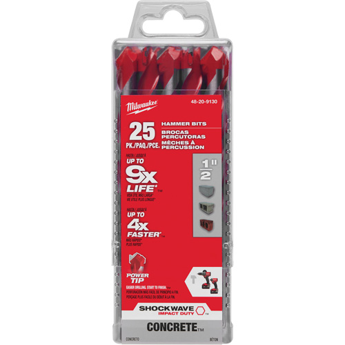 Milwaukee 48-20-9130 Shockwave Hammer Drill Bit, 1/2", Hex Shank, Carbide