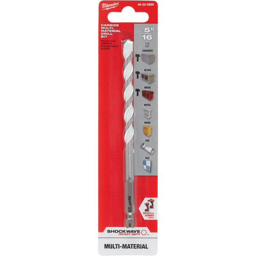 Milwaukee 48-20-8888 Shockwave Multi-Material Drill Bit, 5/16", Hex Shank, Carbide